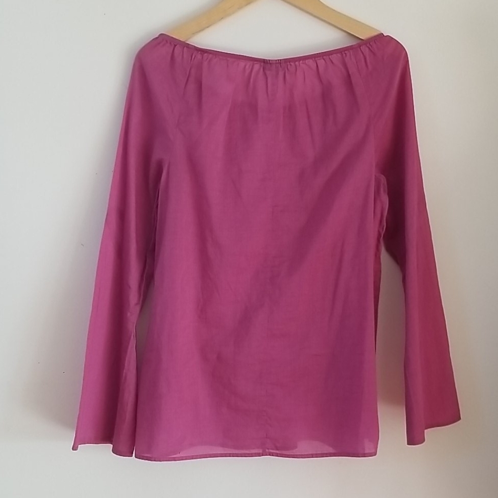 Talbot Raspberry Semi Sheer Cotton Top Tunic - Picture 2 of 8